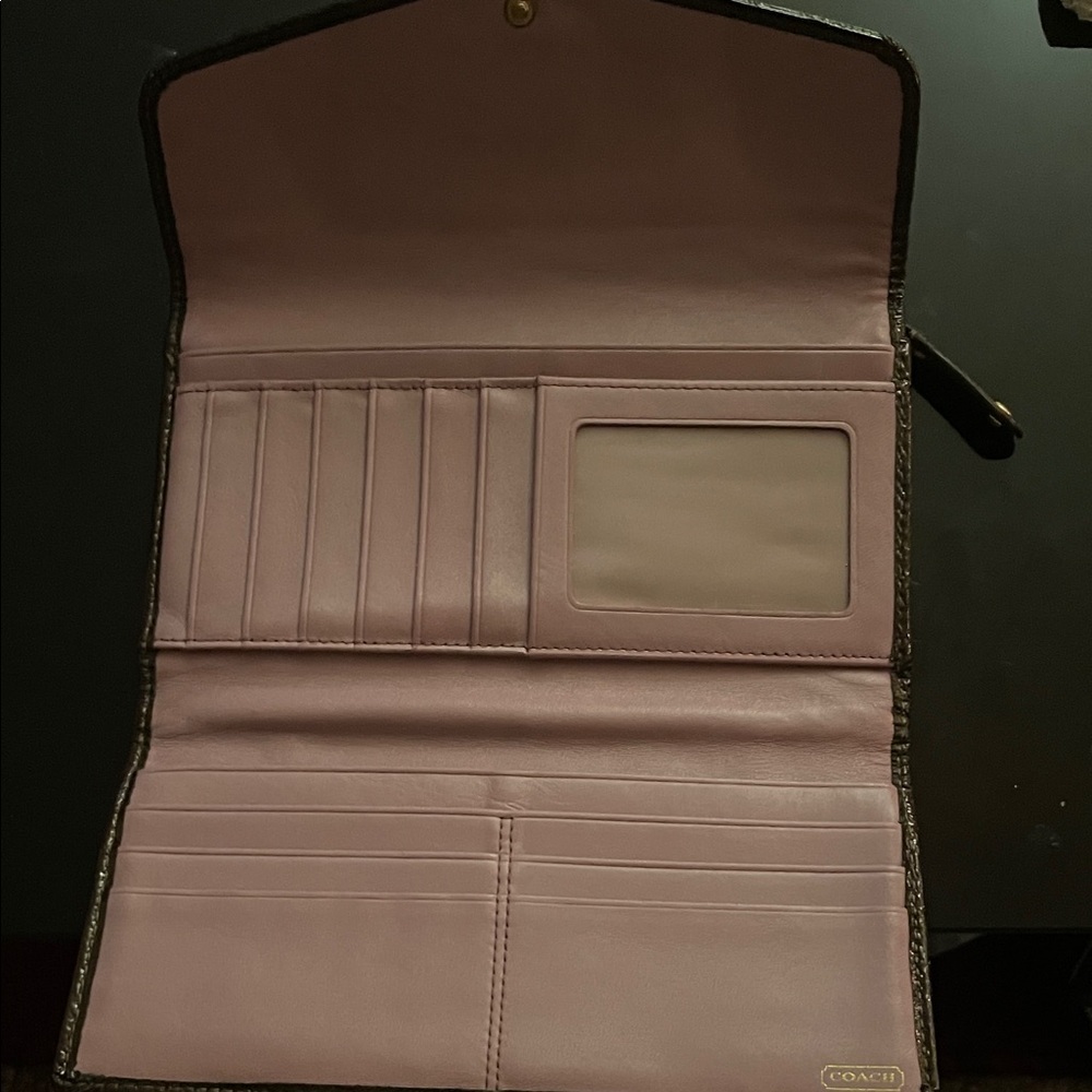 Coach Brown Wallet with Gold Accents - Picture 4 of 9